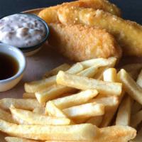 Fish & Chips · An Alamo Drafthouse favorite. Beer-battered cod served with tartar sauce and fries. Malt vin...