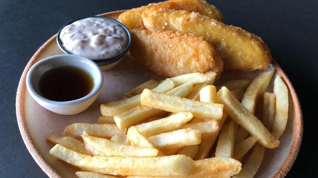 Fish & Chips · An Alamo Drafthouse favorite. Beer-battered cod served with tartar sauce and fries. Malt vinegar is available upon request.