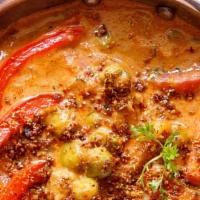 Vegetable Kadai [Vegan] · Stir-fried with tomatoes, bell peppers, onions and spices.