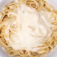 Fettucine Alfredo · Alfredo sauce over fettuccine noodles. Add grilled chicken for $1.99. Comes with an order of...