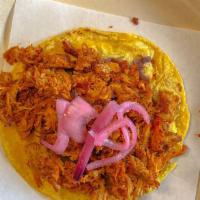 Taco Yucateco · Corn Tortilla, Cochinita Pibil, Black Beans & Pickled Onions