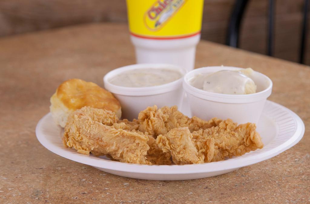 3Pc Chicken Meal · 3 Pieces of Chicken Your Choice (served with 1 regular side item, a 32oz drink, & a biscuit or a roll).