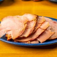 Ham · Old fashioned hickory smoked ham – juicy and delicious.
