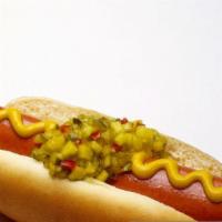 Jumbo Hot Dogs  · Beef hotdogs served with relish, mustard and ketchup on fresh bun.