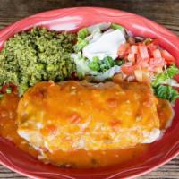 Fajita Burrito · Steak or Chicken, Beans & Rice
