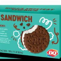 Dq Sandwich Box ( 6 ) · Delicious vanilla soft serve between two chocolate wafers.