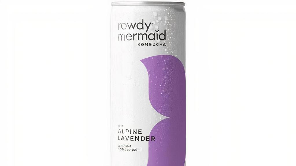 Rowdy Mermaid Alpine Lavender Kombucha · Canned or bottled fizzy probiotic tea. (flavors and producers vary by market)