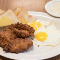 Chicken Fried Steak · 4 Hand breaded chicken fried steaks. Comes with choice of 2 sides and 4 dinner rolls.