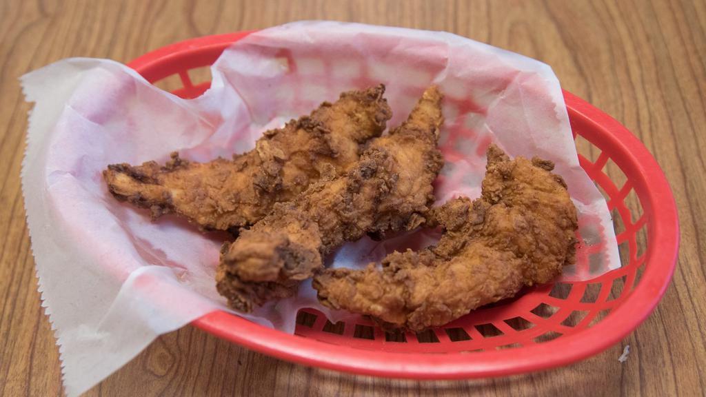 Chicken Tenders Dinner · 12 Hand breaded tenders with your choice of dipping sauce. Comes with 2 sides and 4 dinner rolls.
