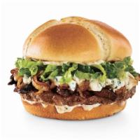 Black & Bleu · ½-lb. Black Angus patty, sautéed and blackened Portobello mushrooms, caramelized onions, cre...