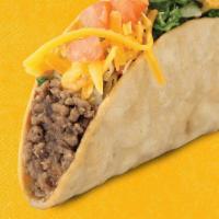 Taco Crispy Picadillo · This taco includes a Taco P-style tortilla shell stuﬀed with our home-style beef picadillo f...