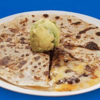 Quesa Super Chkn Fajita · If you have a large appetite, then try our Super Quesadilla. Two nine inch ﬂour tortillas st...