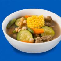 Caldo De Res Large · This soup includes beef, green beans, carrots, chickpeas, zucchini and corn-on-the cob. It’s...