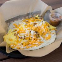 #2 Potato, Egg & Cheese · Served on your choice of fresh tortilla. Vegetarian. Dairy, Soy, Eggs, Gluten.  *Flour torti...