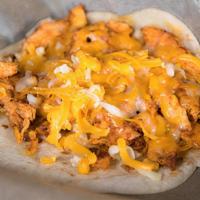Grilled Chicken Taco · Grilled chicken & mixed cheese on a flour tortilla. Dairy, Soy, Gluten