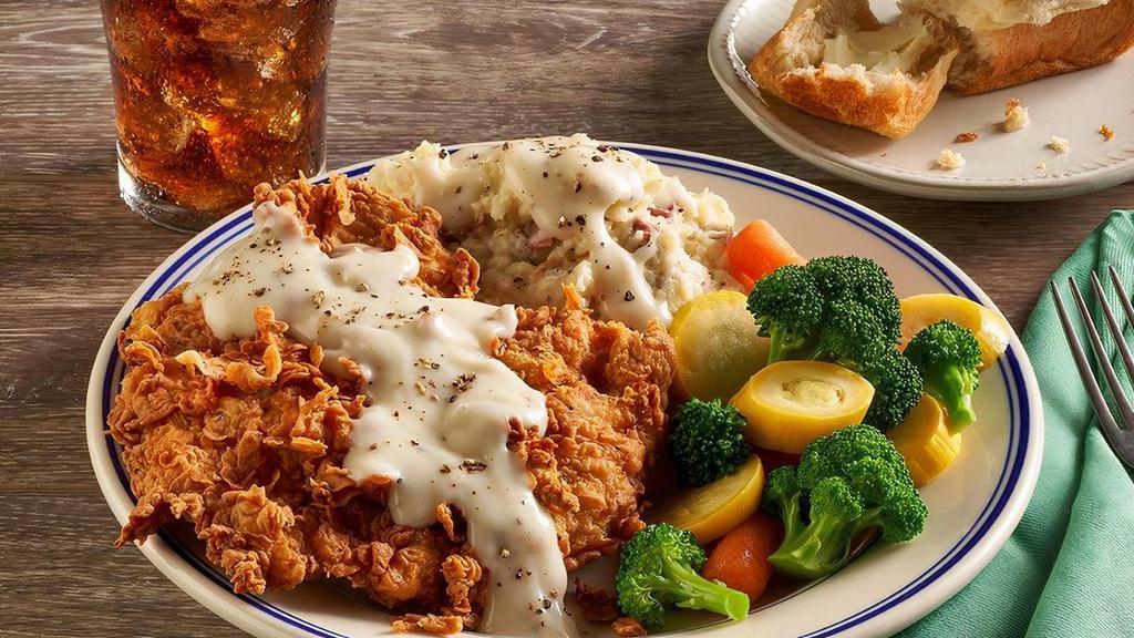 Chicken Fried Steak · Our famous choice beef steak, hand-breaded and southern fried to perfection, topped with our scratch-made cream gravy or jalapeño gravy