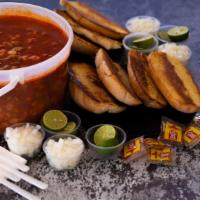Menudo Familiar (For 4 People) · Comes with 4 breads, limes, oregano, dried pepper, & onion.