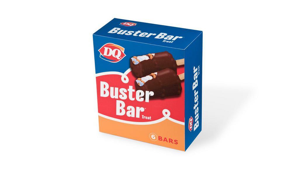 Buster Bar® (6 Pack) · A fresh take on our classic Peanut Buster Parfait, the Buster Bar is made with layers of cold, creamy DQ® vanilla soft serve rich fudge, and crunchy peanuts all dipped in our crunchy chocolate cone coating.