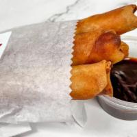 Chicken Egg Rolls / 雞肉春卷 · 3 pieces. Comes with house-made Beyond sauce.
