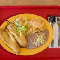 Chile Relleno Platter · With two chile rellenos.