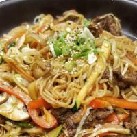 Yakisoba · Mild spicy.  Japanese noodle stir fry dish.