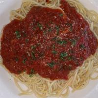 Spaghetti Marinara · Spaghetti pasta with our homemade marinara sauce.