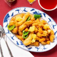 Sweet And Sour Chicken · Served with steamed rice, brown rice or fried rice.