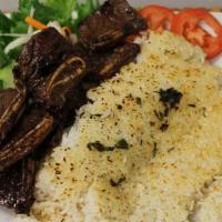 Korean Style Grilled Beef · Rice Plate Served With Korean Style Grilled Beef.