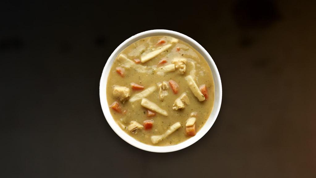Bowl Chicken Noodle Soup  · Taste our ever-popular combination of tender chicken, egg style pasta noodles and fresh veggies like celery and carrots…with just the right amount of fresh herbs and spices to warm you.