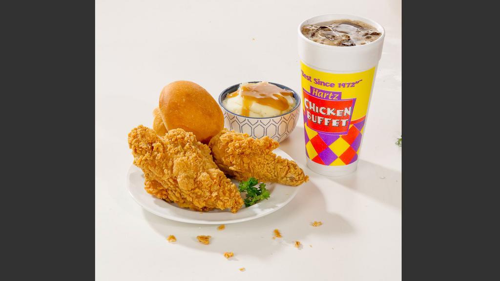 White Combo (3 Pieces) · Two breast and one wing, regular side, roll, regular drink. 870-2240 cal. per serving.