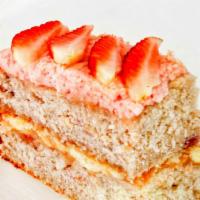 Strawberry Lemon Buttercream Cake · Single serving. A light and fluffy, moist cake made with fresh strawberries and fresh strawb...