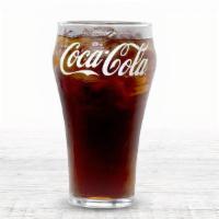 Soda 16Oz · fountain drink, choices include coke, diet coke, dr. pepper and sprite