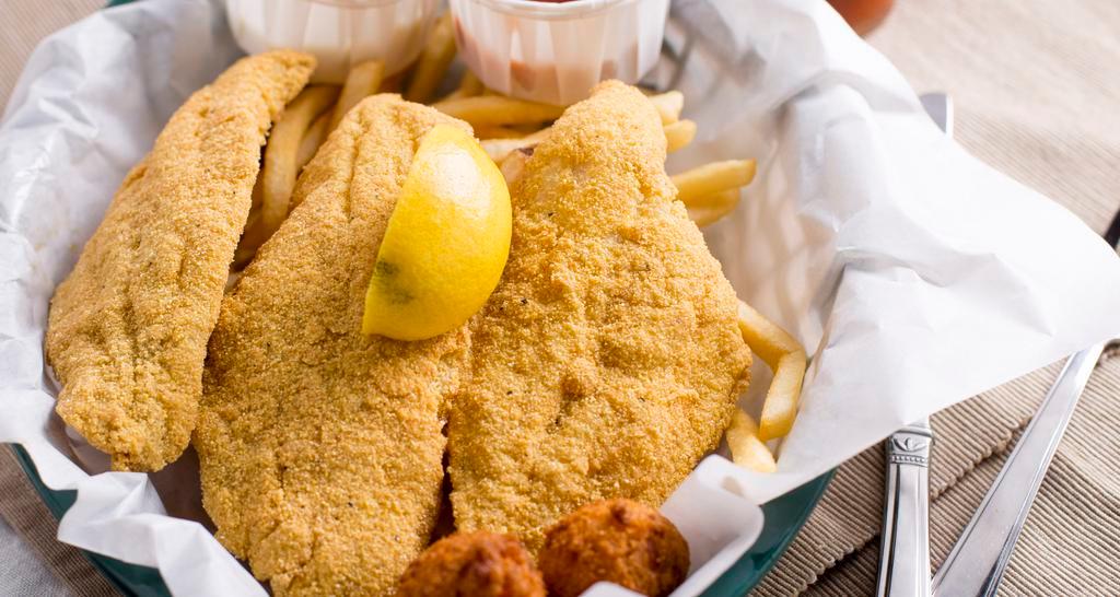 4 Catfish Fillets · Include fries and hushpuppies.