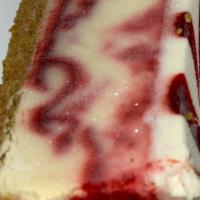 Strawberry Cheesecake · The classic New York recipe with swirls of strawberry glaze mixed throughout.