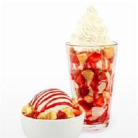 Strawberry Bond · Vanilla bean ice cream, strawberries, cheesecake bites, strawberry sundae.