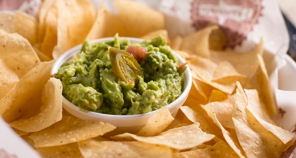 Chips & Guac · Crispy tortilla chips & our homemade guacamole.