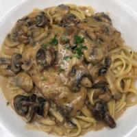 Veal Marsala · Tender Veal Cutlet in our savory House-Made Marsala Wine & Mushroom Cream Sauce – Served w/ ...