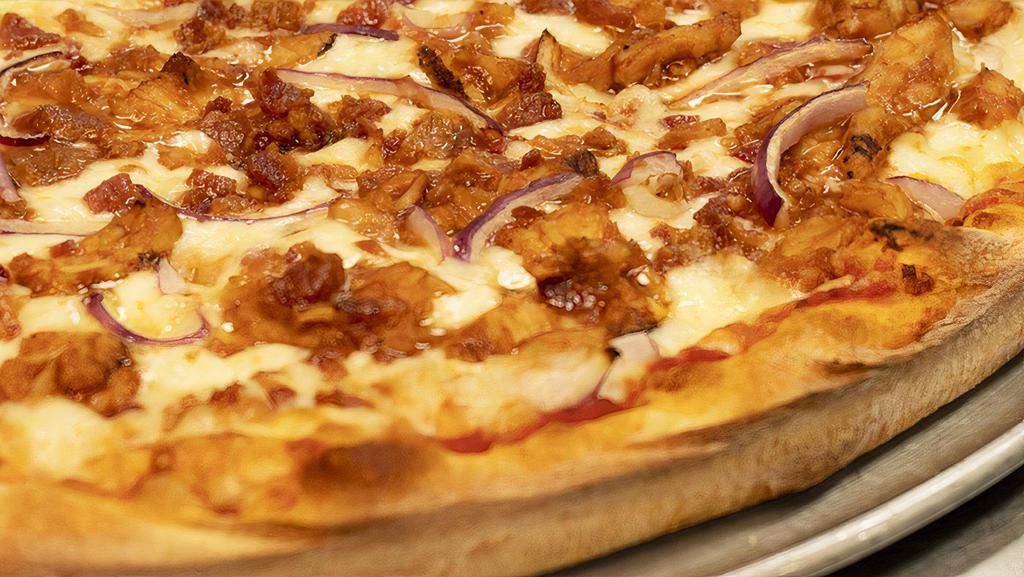 Bbq Chicken & Bacon Ny Style · Sweet BBQ marinated chicken, smokey bacon, red onions