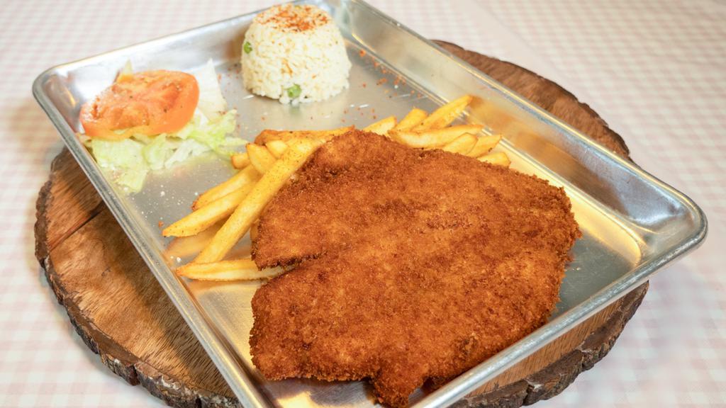 Fried Fish Plate · Comes with fries, salad and rice