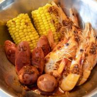 Shrimp Combo · 1lb Whole Shrimp, 1/2lb Sausage, Red Potatoes and Two Corn on the Cob. 
ALL OUR BOILS COME W...
