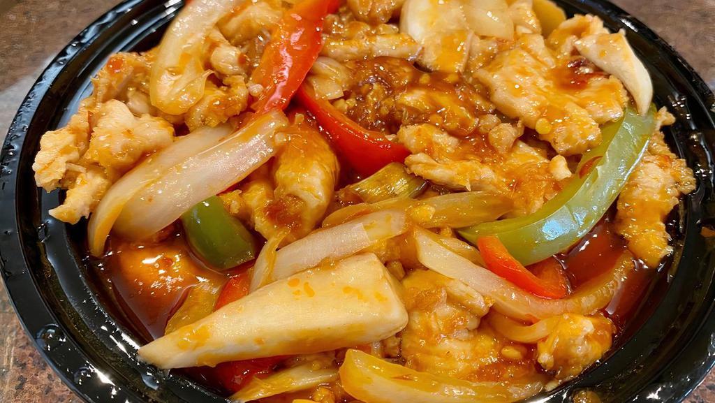 Szechuan Style · Bell peppers, onions, celery, mushroom, spicy szechuan sauce.