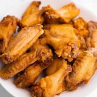 Wings Bone-In (20) (2 Sauces) · Consuming raw or undercooked meat, poultry, seafood, shellfish, or eggs may increase the ris...