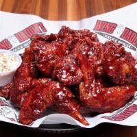 Wings Bone-In (10) (1 Sauce) · Consuming raw or undercooked meat, poultry, seafood, shellfish, or eggs may increase the ris...
