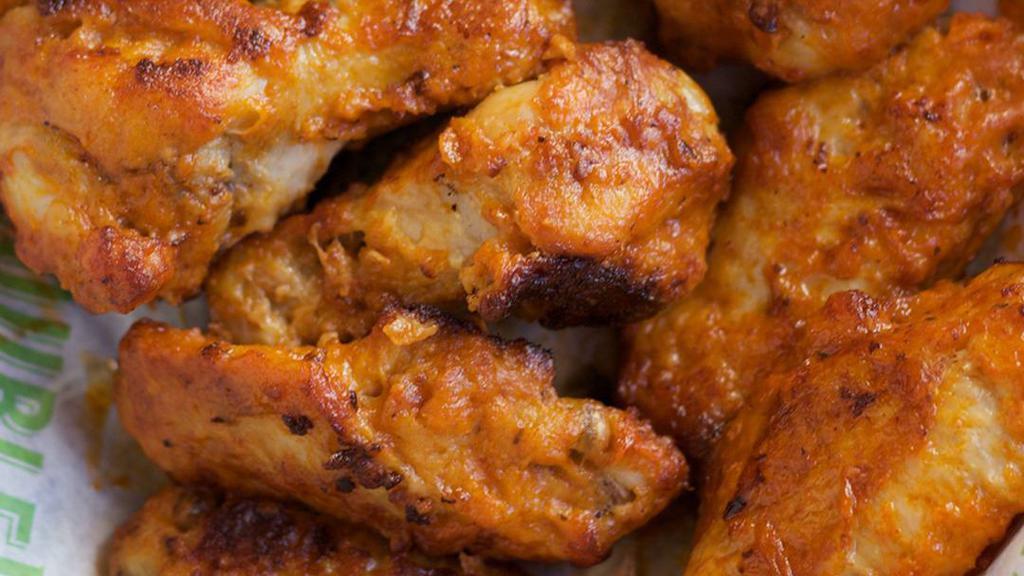 Hot Wings · Eight wings with ranch or blue cheese, reg or boneless.