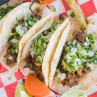 Soft Tacos (3) · Ground beef or shredded chicken, tacos Served with lettuce, tomato and Monterey jack and che...