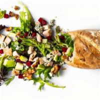 Washington State Zeppelin · Chicken, Apples, Crushed Walnuts, Beets, Bleu Cheese Crumbles, Arcadian Mix.. Recommended dr...