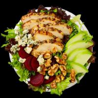 Washington State Bowl · Chicken, Apples, Crushed Walnuts, Beets, Bleu Cheese Crumbles, Arcadian Mix.. Recommended dr...