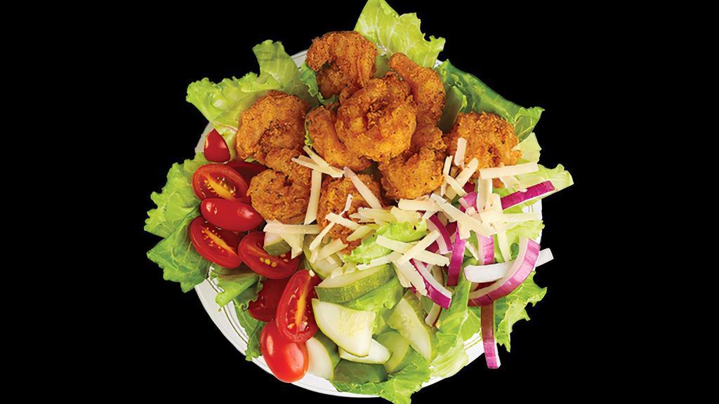 Nola Bowl · Crispy Shrimp, Tomatoes, Red Onions, Dill Pickles, Provolone, Iceberg.. Recommended dressing is French Remoulade.
