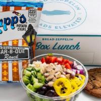 Bowl Classic Caesar Box Lunch · Your choice of a Bowl or Zeppelin. Includes Chips & Chocolate Chip Cookie.