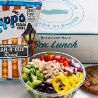 Bowl Metropolitan Cobb Box Lunch · Your choice of a Bowl or Zeppelin. Includes Chips & Chocolate Chip Cookie.